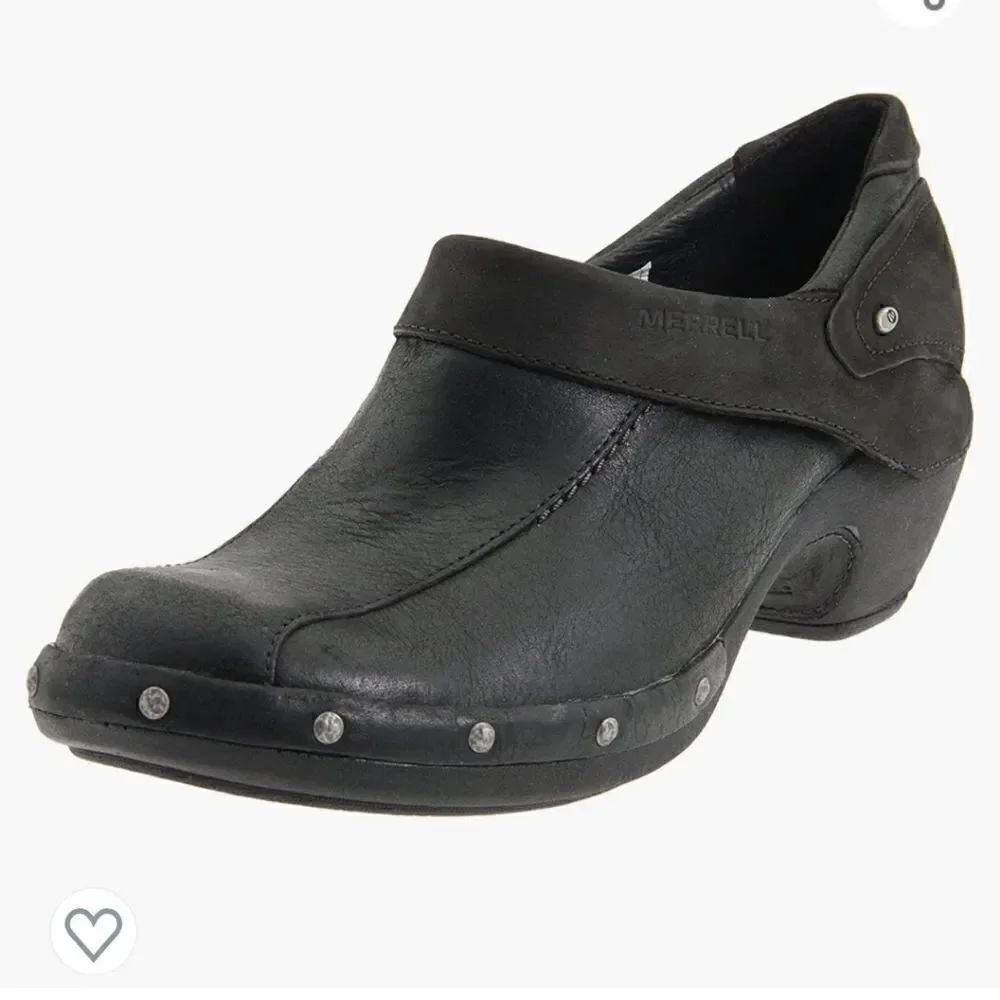 Merrell Luxe Wrap Nubuck Black Slip On Clog 6.5